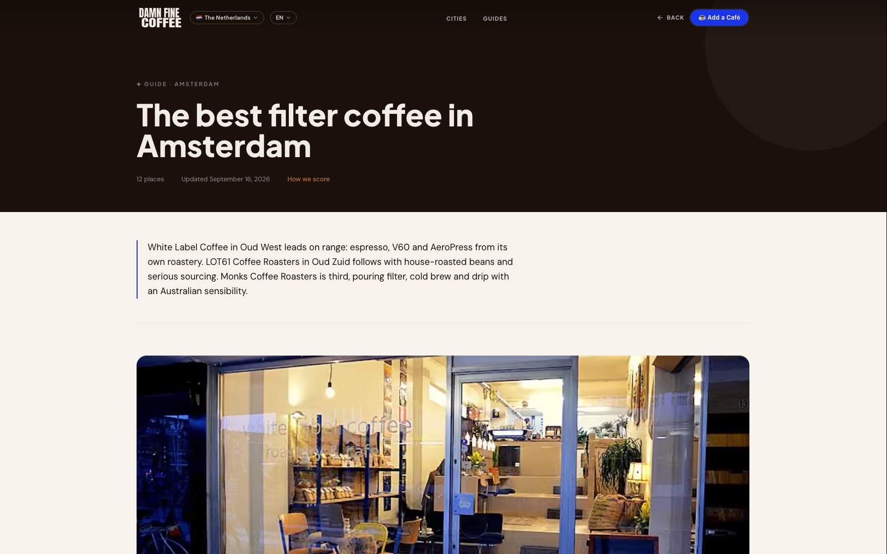Gids met de beste filterkoffie van Amsterdam